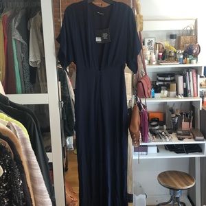 Reformation lemongrass midnight jumpsuit